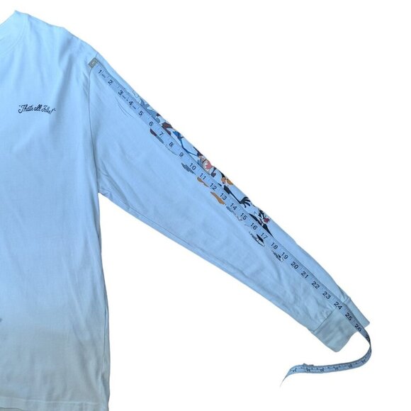 H&M Buggs Bunny White Long Sleeve Shirt with Characters on Sleeves  Women Size M - Picture 8 of 11